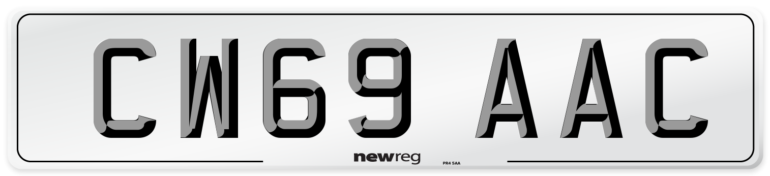 CW69 AAC Number Plate from New Reg